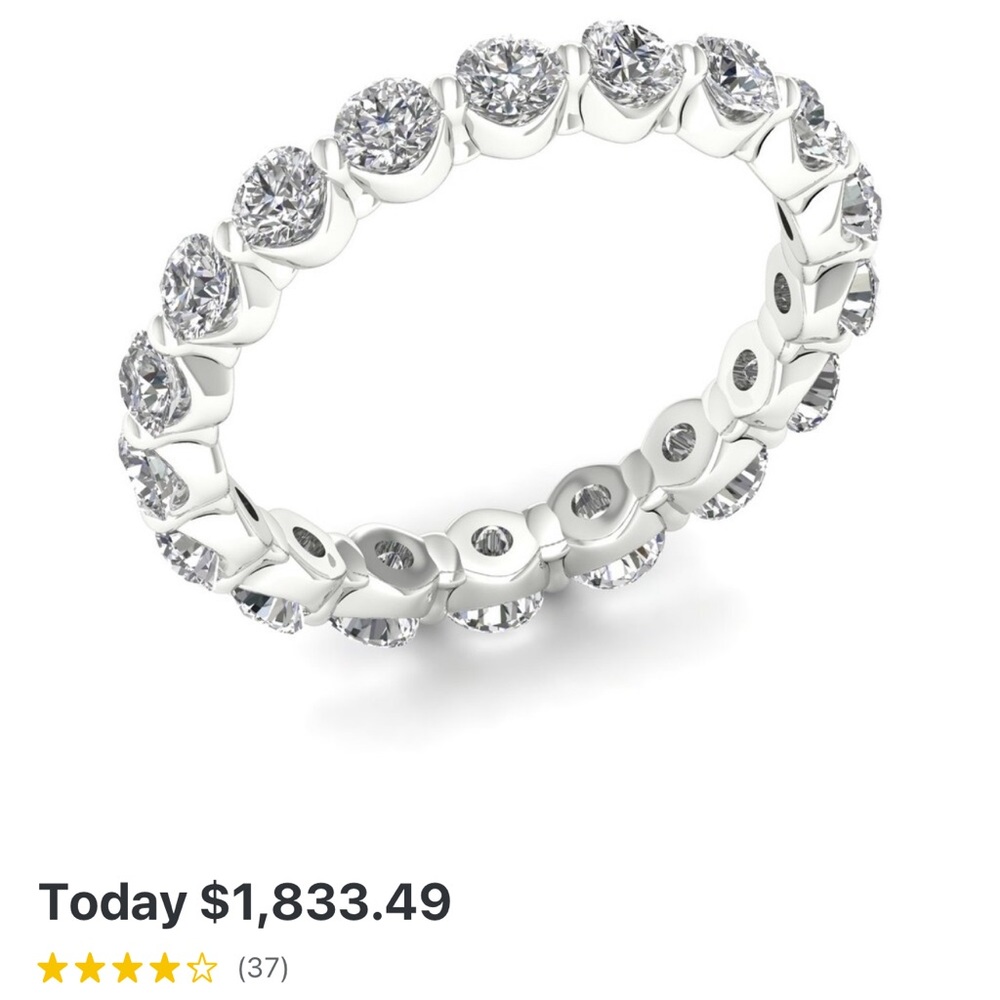 Diamond Single Prong Eternity Band 1.5 ct.